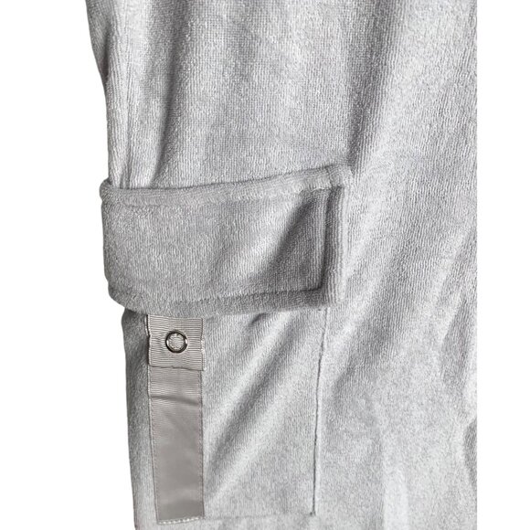 •SOLD•BCBGMAXAZRIA Silver Embellished Terry Cloth Wide Leg Track Pants NWT XL - Picture 6 of 8